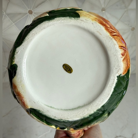 Ceramic autumn Thanksgiving fall leaves 7” Pitcher - Picture 4 of 6